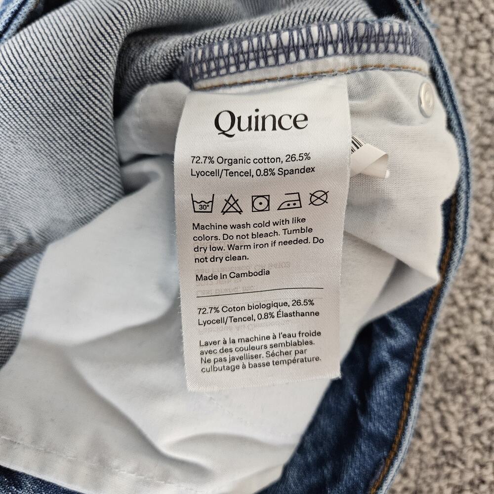Quince Jeans Women's 30 Blue Luna Relaxed Straight Organic Cotton Blend Casual - Picture 4 of 11